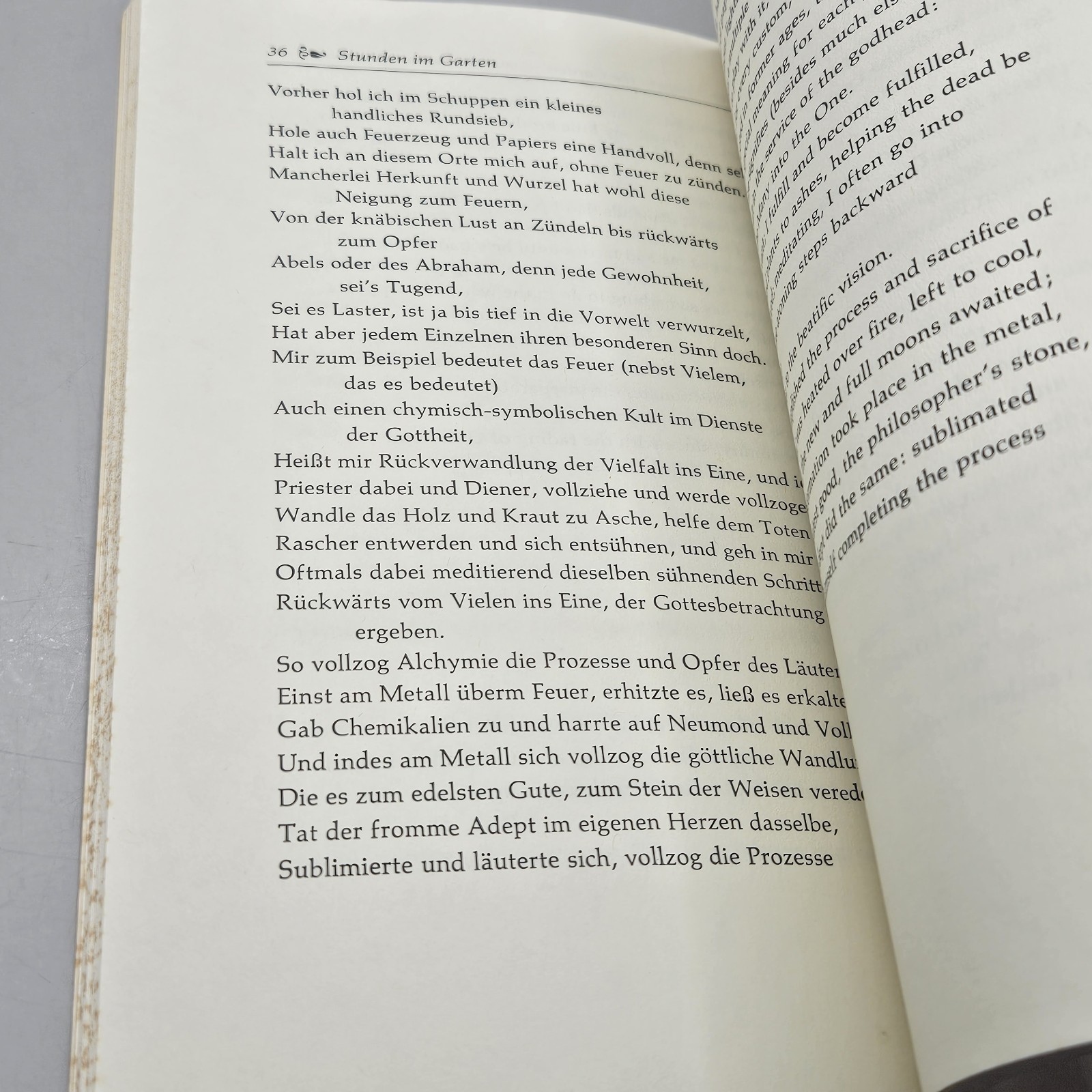 Hermann Hesse HOURS IN THE GARDEN Farrar Straus Giroux 1979 Bilingual Edition