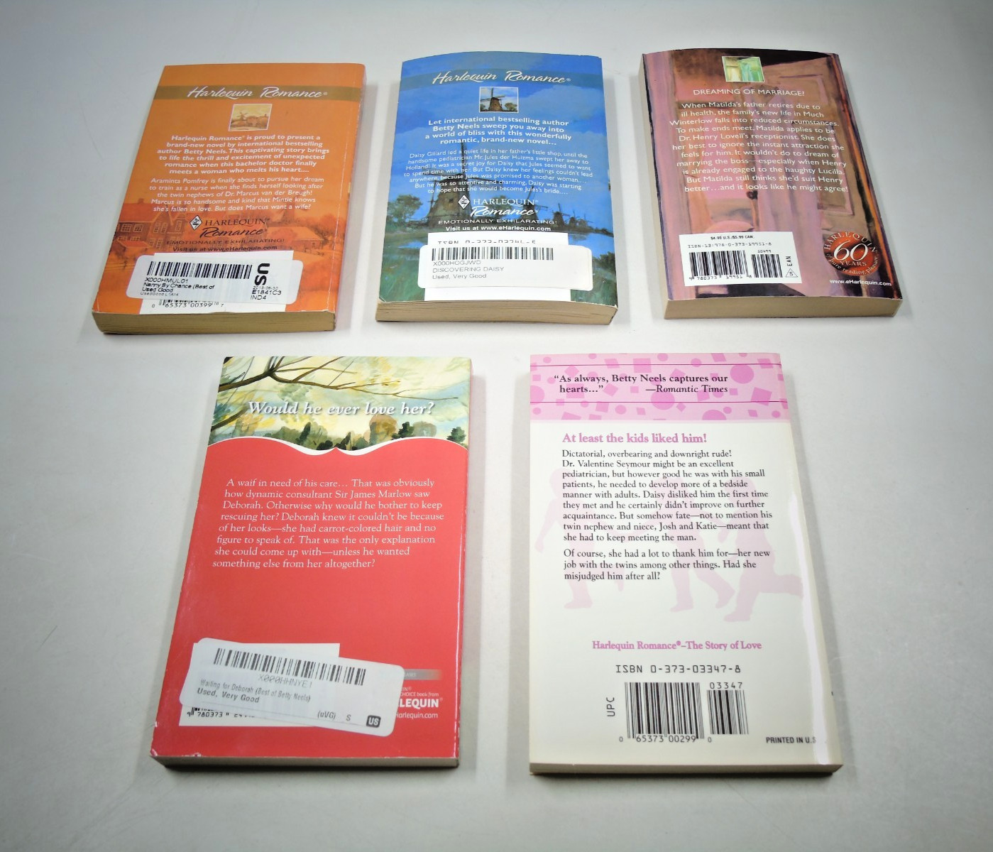 Vintage Lot of 10 Betty Neels Harlequin Romance Paperback Books, See Description