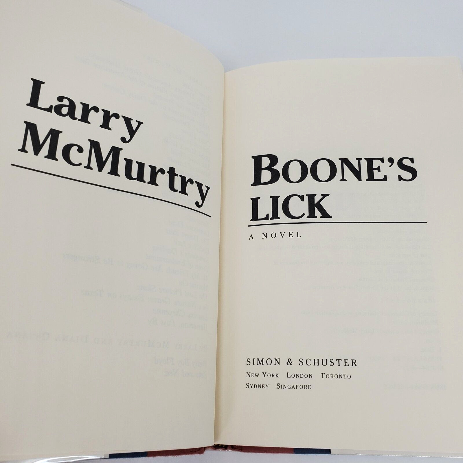 Boone’s Lick by Larry McMurtry (2000) 1st Edition 1st Printing HC/DJ + Cover