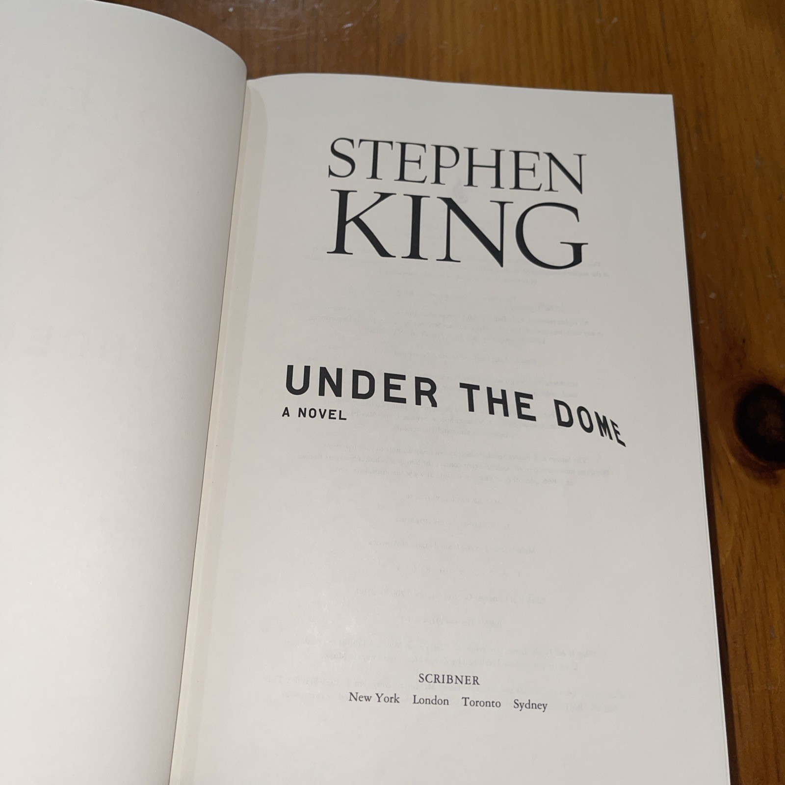 “Under the Dome” by Stephen King 1st Scribner Hardcover Edition 2009 RARE ERROR!