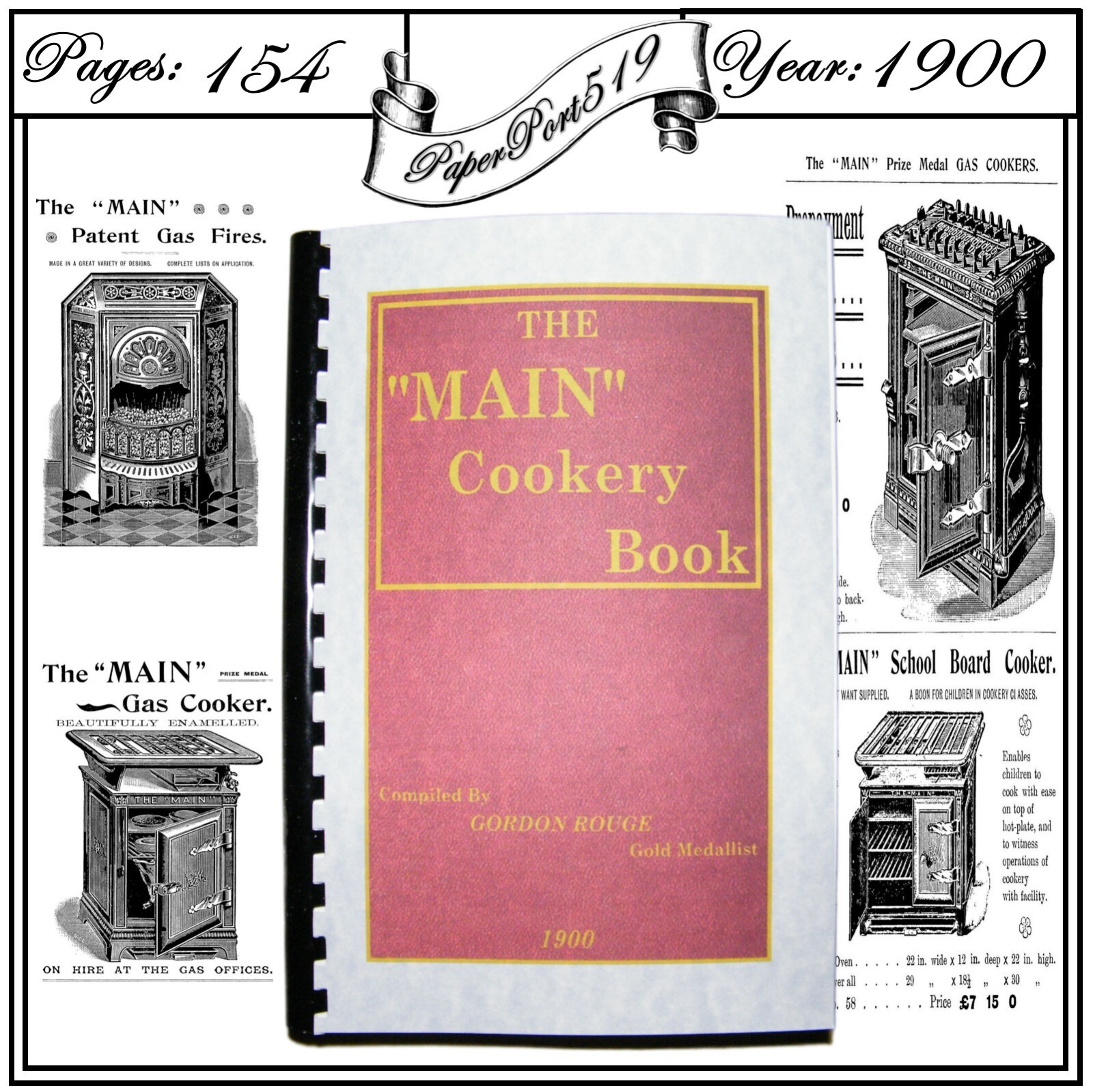„1900“ The Main Cookery Book Vintage Cook Book 154 Pages