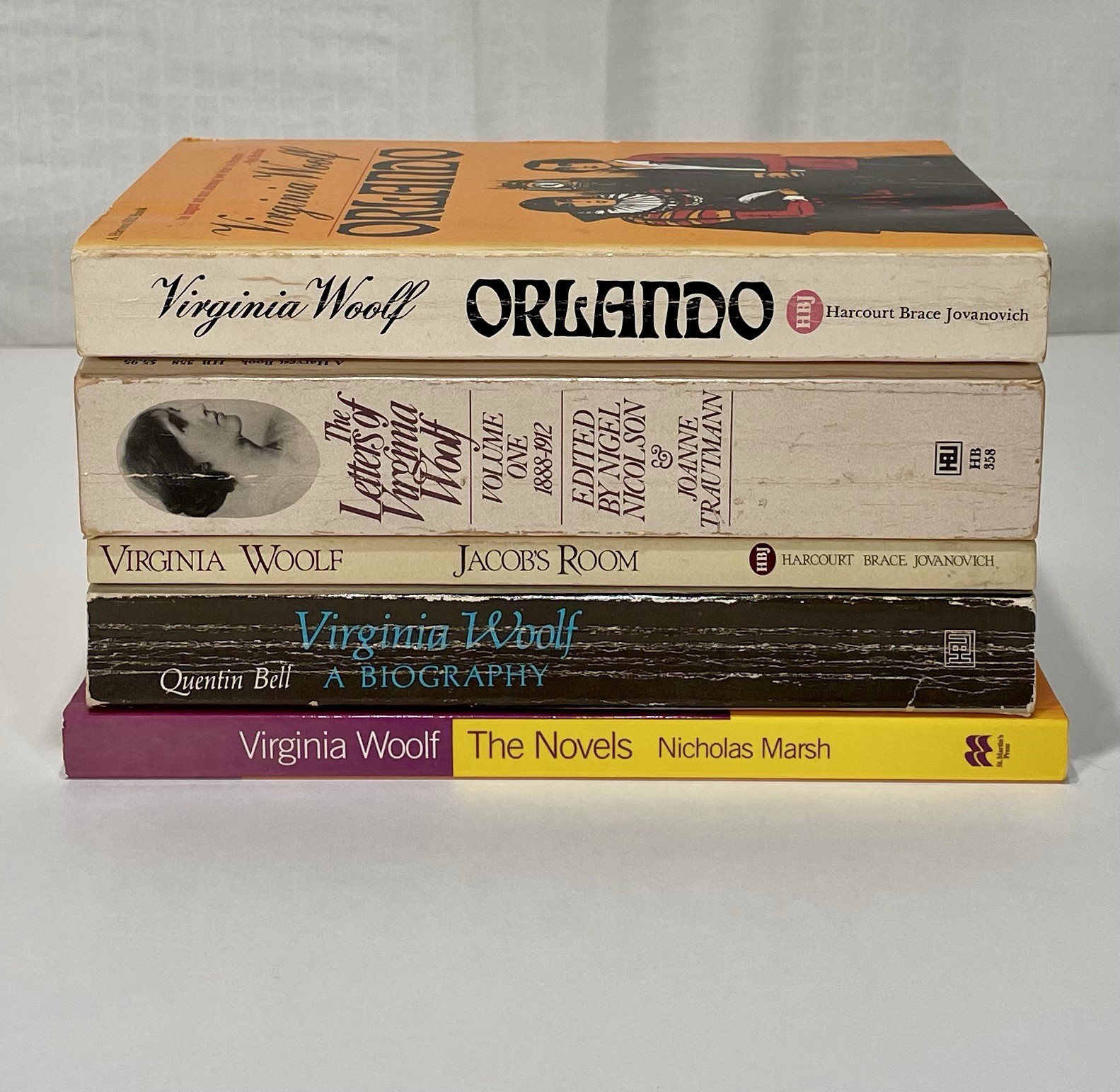 VIRGINIA WOOLF Book Lot – Orlando, Jacob’s Room, Letters Of Virginia & Biography