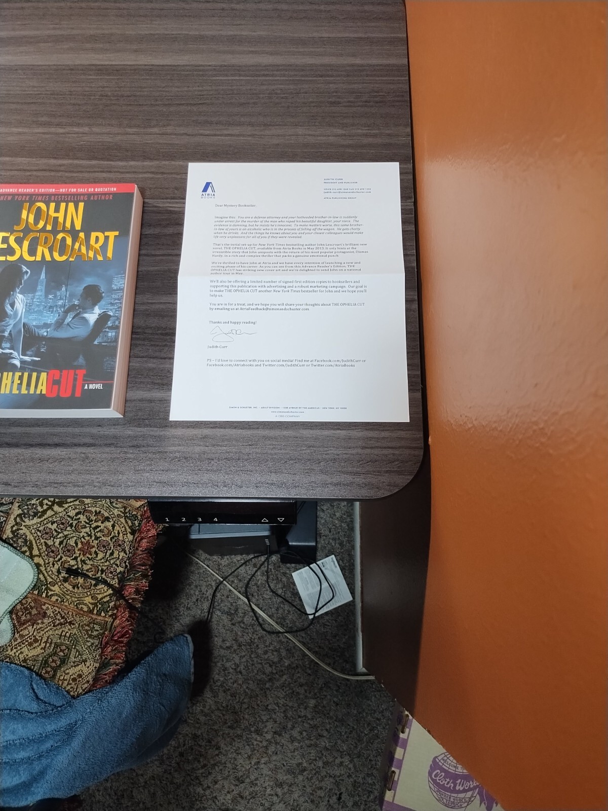 The Ophelia Cut John Lescroart Advance Reader Edition ARC Uncorrected Proof Lega