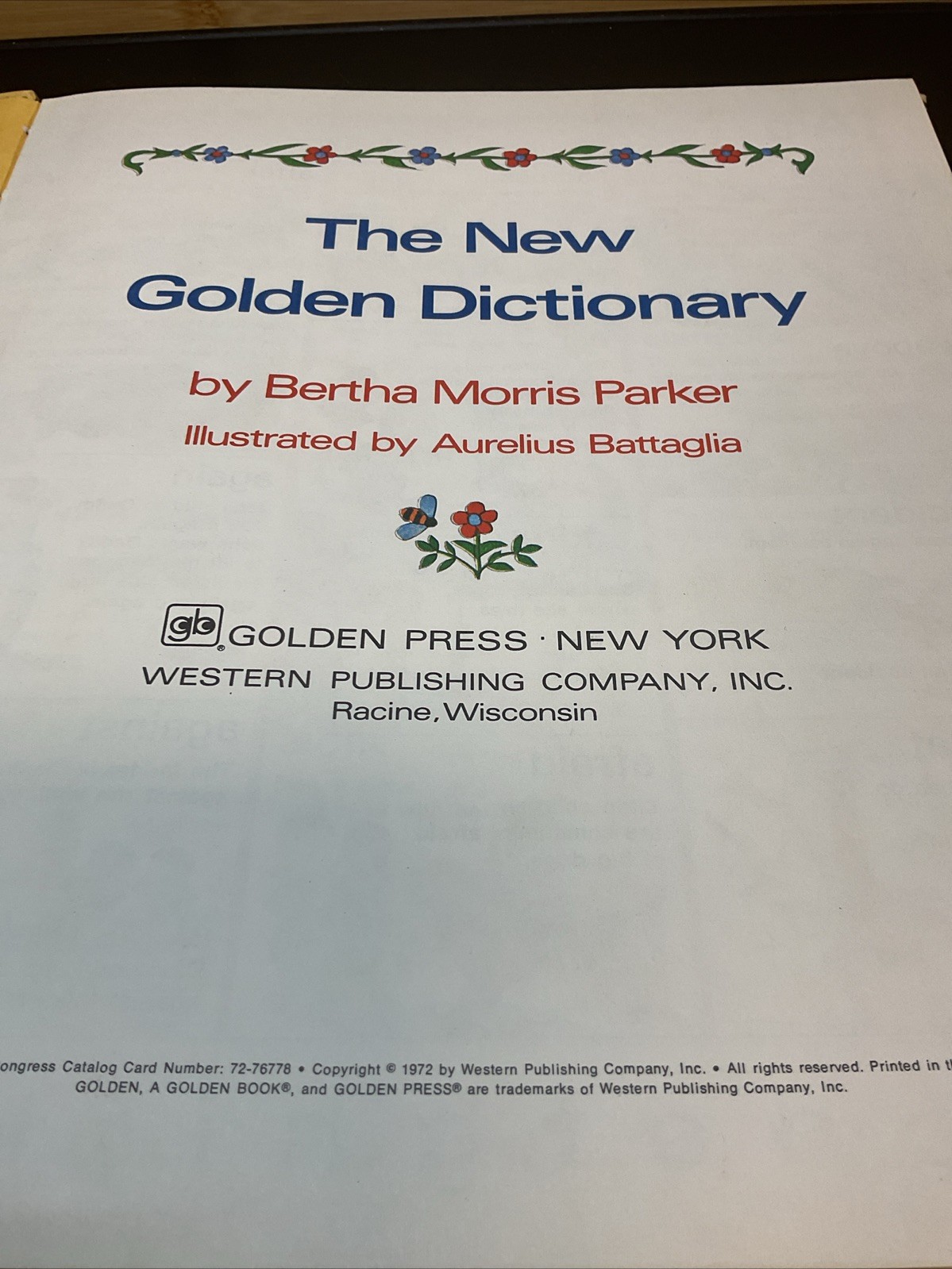 1972 The New Golden Dictionary Golden Book 10.5″x12″