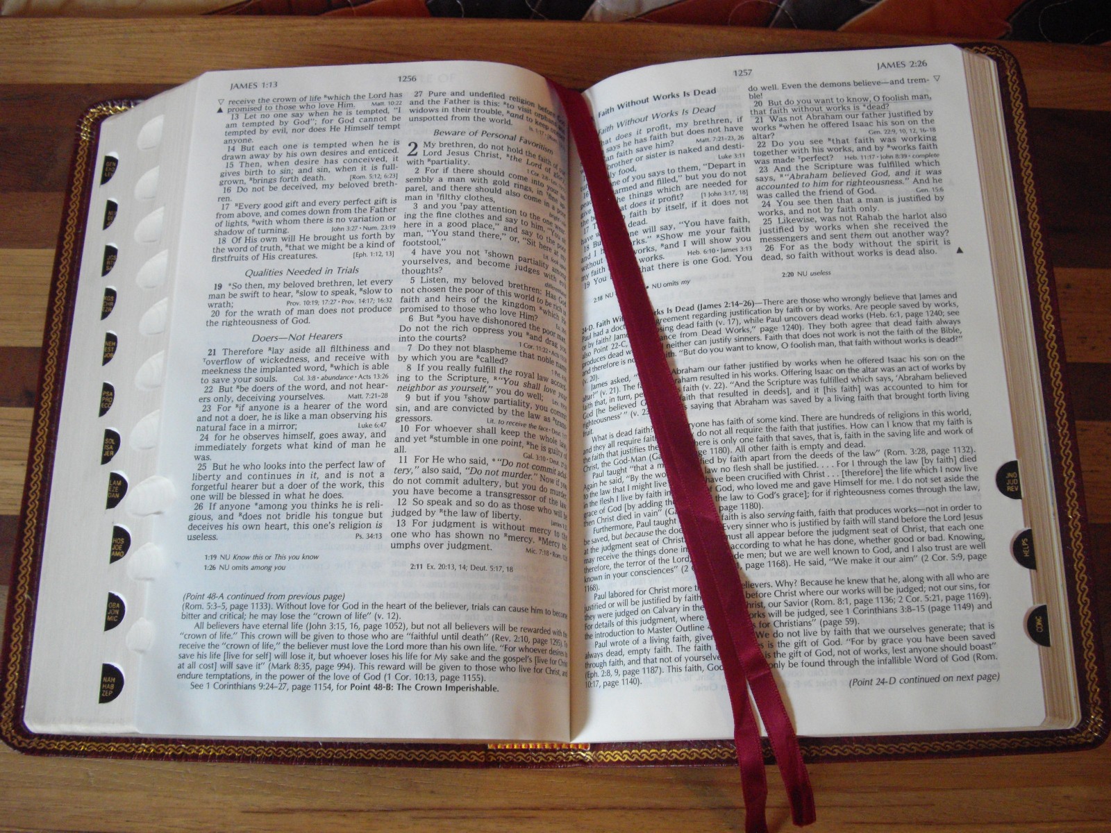 1985 Thomas Nelson Burgundy Genuine Leather NKJV Christian Life Bible Tag: Study