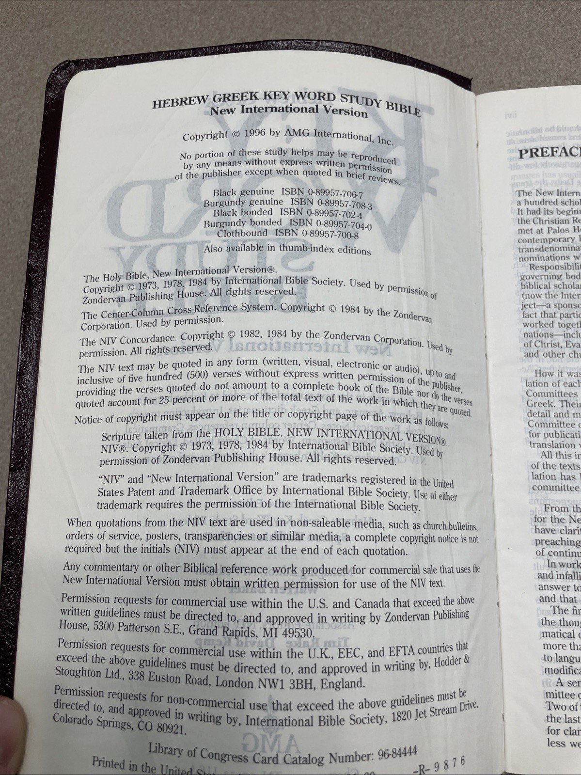 Hebrew-Greek Key Word Study Bible NIV (1984) bonded leather 1996 *USA print