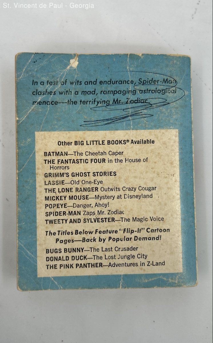 VTG 1960-1970s Whitman Big Little Book Spider-Man Batman Mickey Mouse Fantastic4