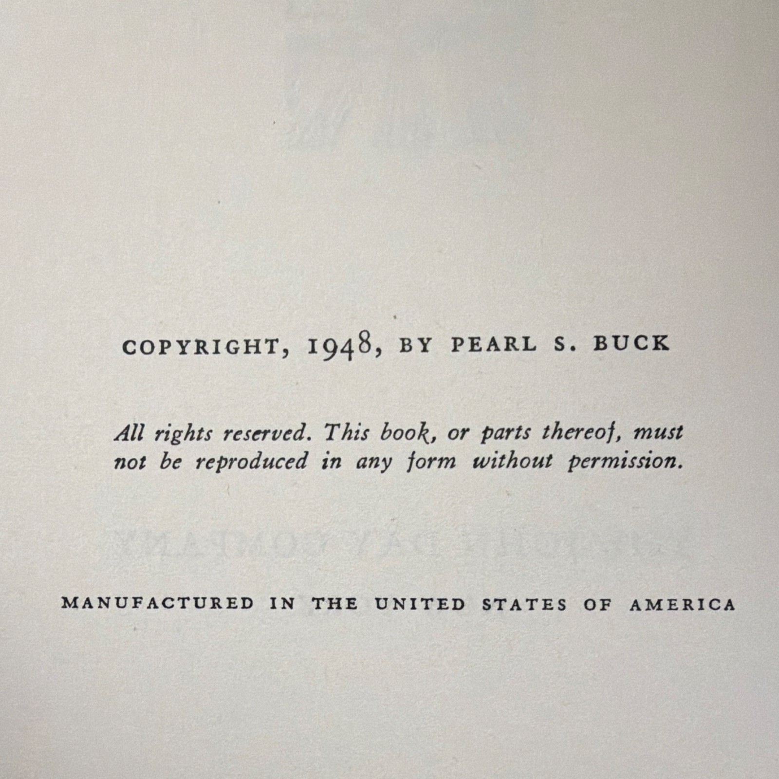 Pearl S. Buck – Peony (Hardcover, John Day Company, 1948)