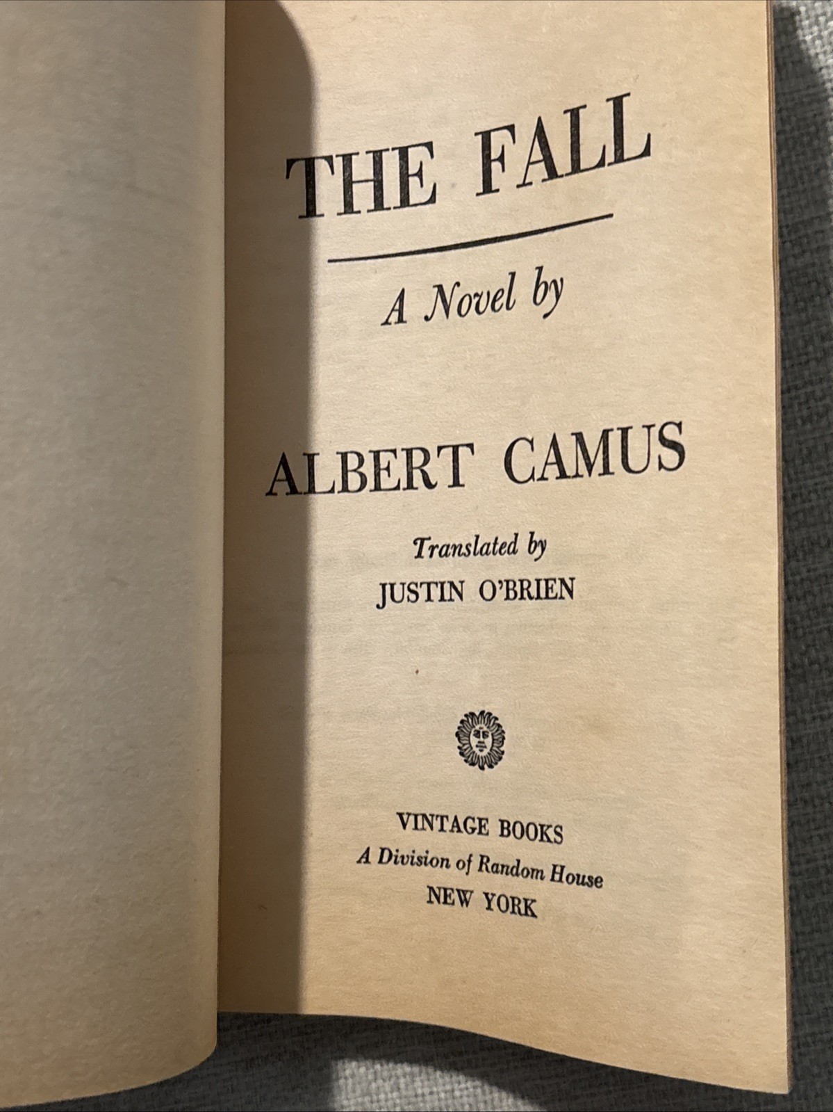 The Fall by Albert Camus Vintage Paperback