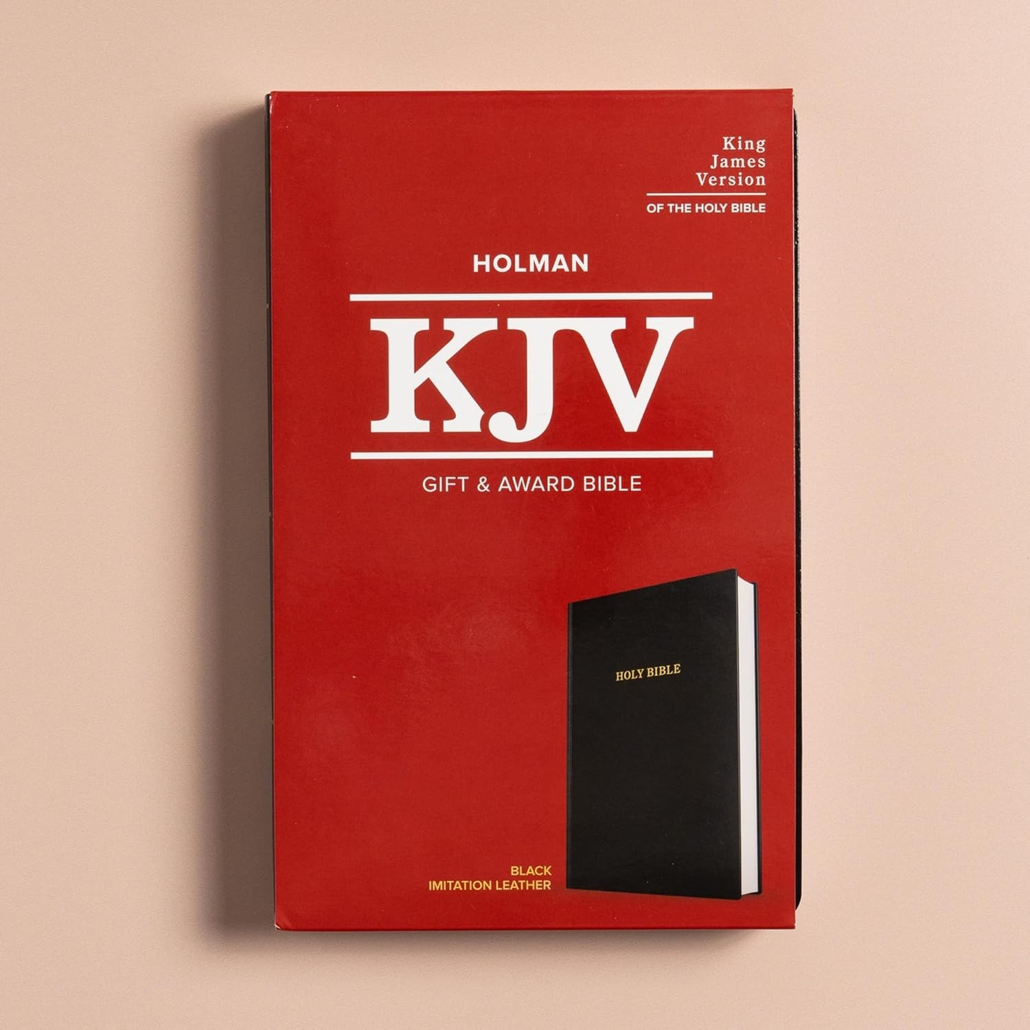 KJV Bible Black Imitation Leather, KJV Holy Bible, Red Letter Easy-To-Read Bible