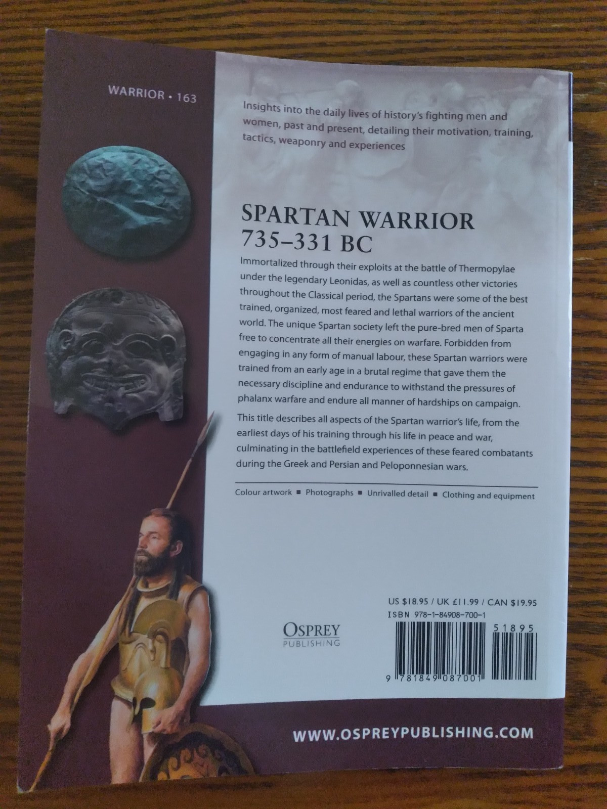 Spartan Warrior by Duncan B. Campbell (Osprey Warrior Series No. 163) BRAND NEW!