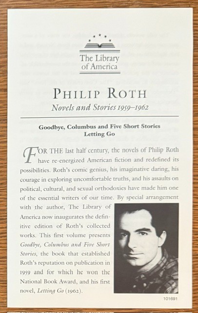 Philip Roth. Novels and Stories 1959-1962. Library of America. HC. Slipcase.