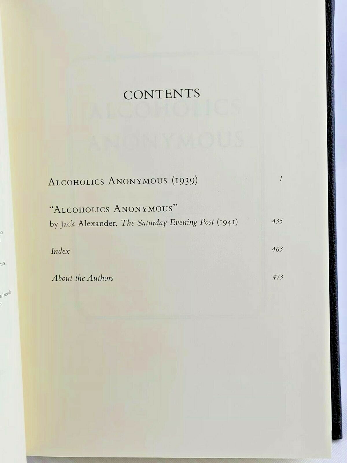 ALCOHOLICS ANONYMOUS 75th Anniversary Deluxe Vegan Leather Bound Bill Wilson New