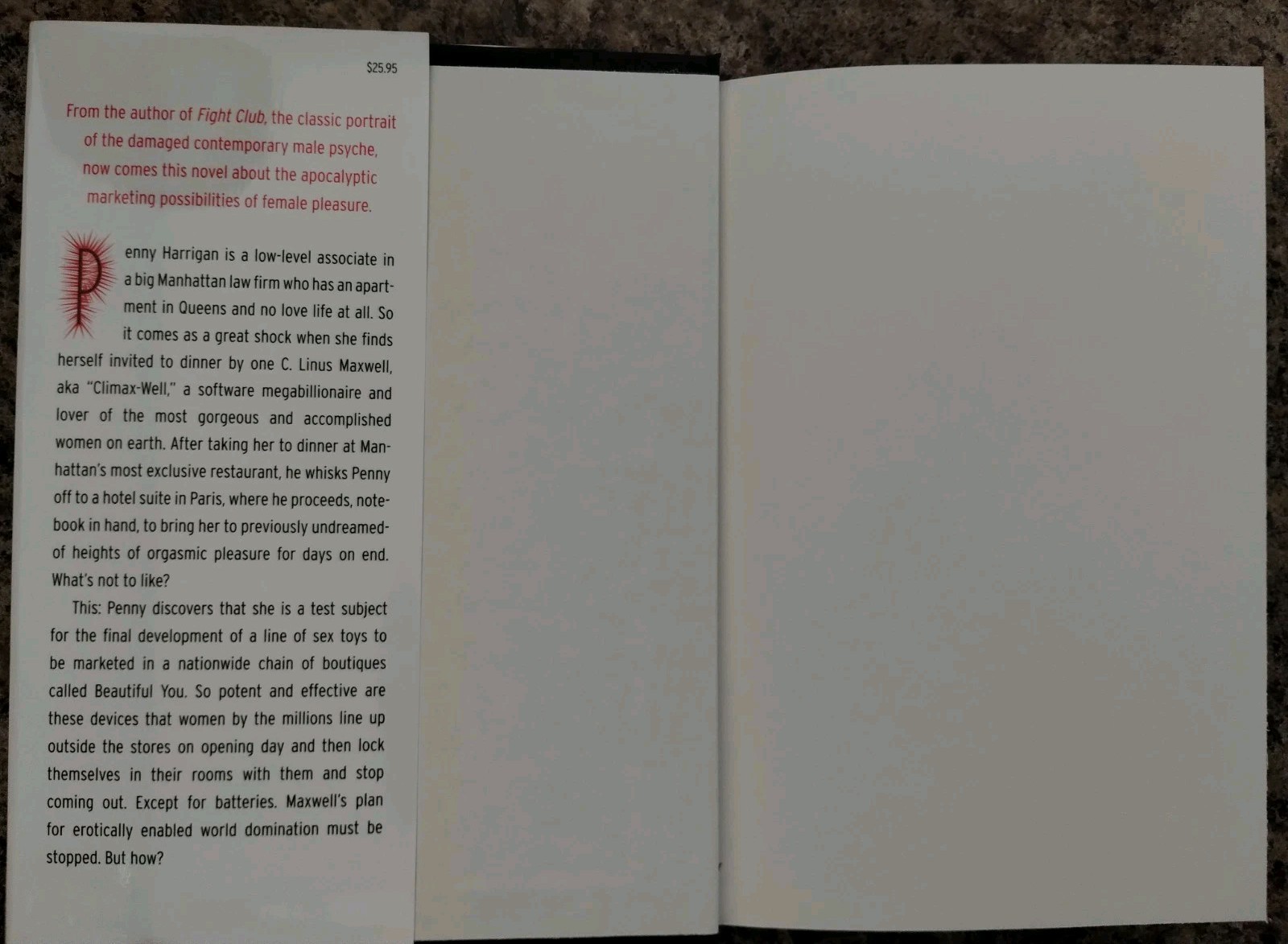 Beautiful You by Chuck Palahniuk (1st Edition Hardcover) Signed By Author