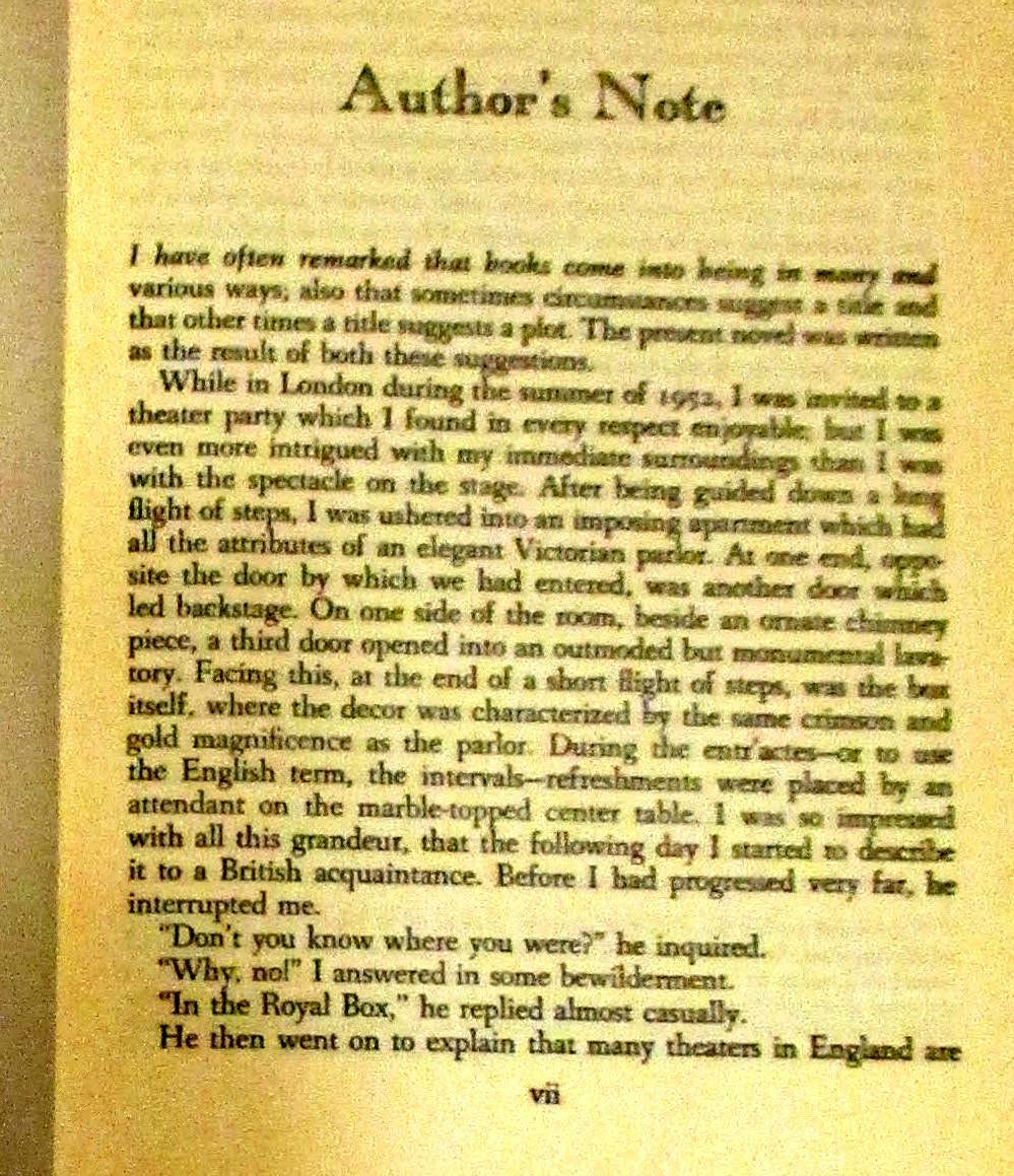 The Royal Box by Frances Parkinson Keyes 1954 H/C 367 Pages