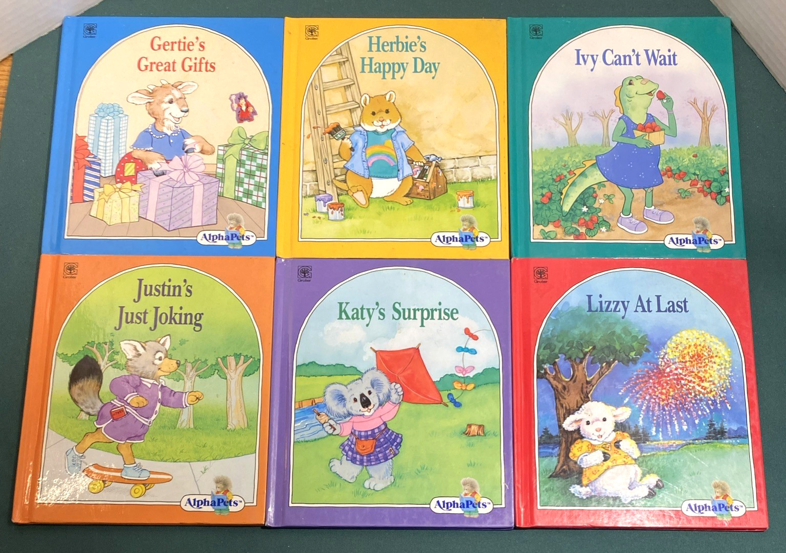 Complete ALPHAPETS A-Z Set ~ 26 Vintage Book Lot ~ Alpha Pets Grolier Homeschool