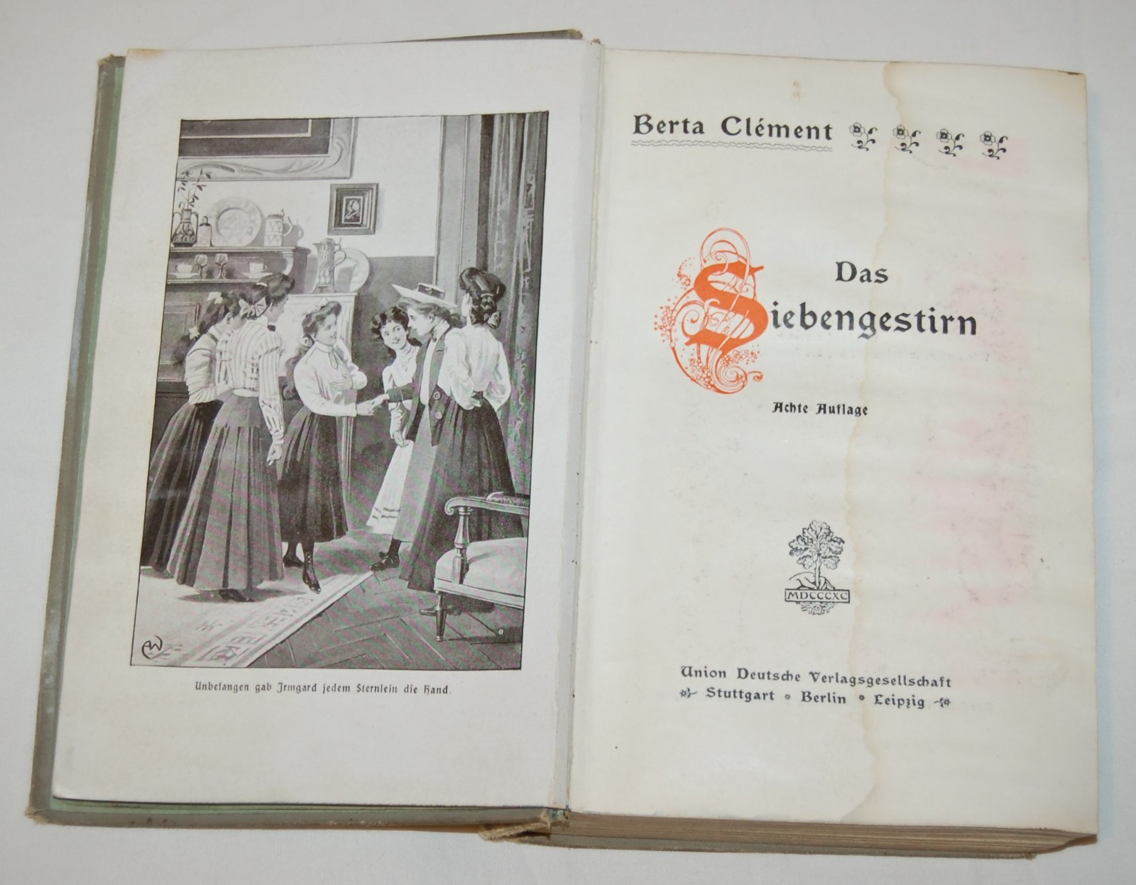ANTIQUE BOOK Kränzchen Bibliothek Das Siebengestir Berta Clement Germany 1910’s