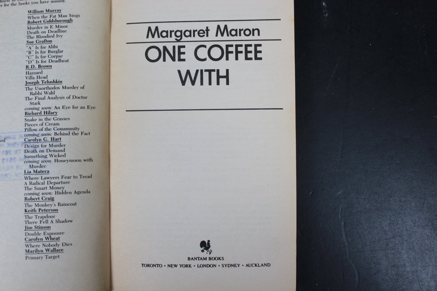 One Coffee With Margaret Maron 1988 Bantam Edition Detective Sigrid Harald PB
