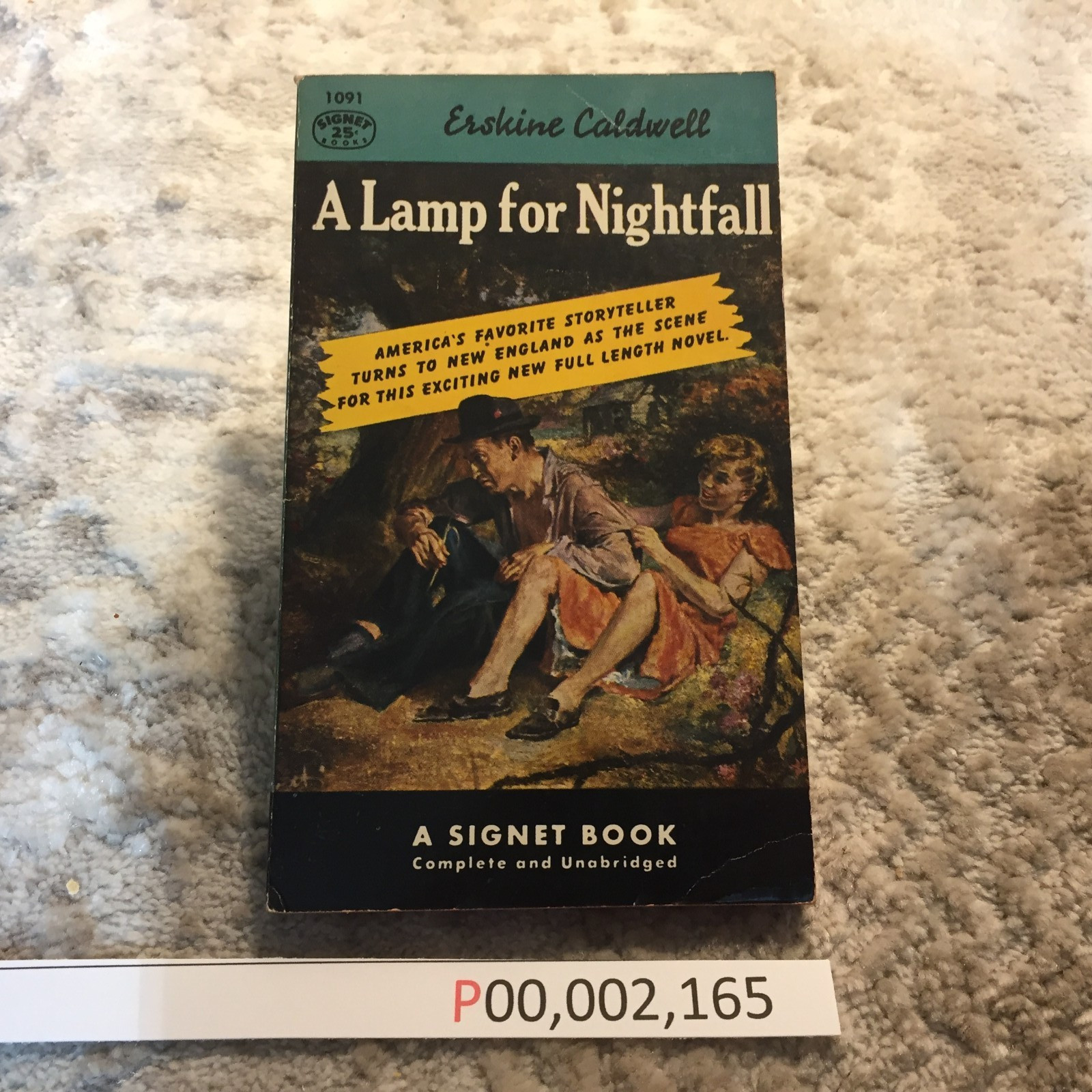 A Lamp For Nightfall Erskine Caldwell 1954 Signet Books American Small Town Book