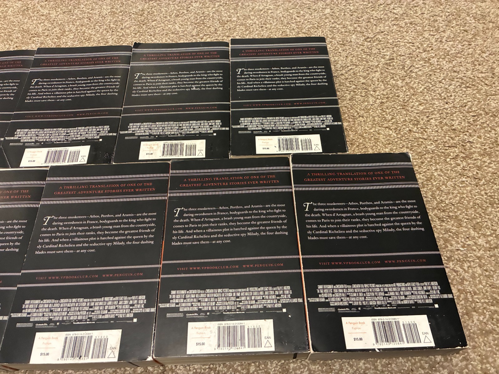 The Three Musketeers – 9 Trade PB Set – RARE – Book Club/Resale Lot – Dumas!