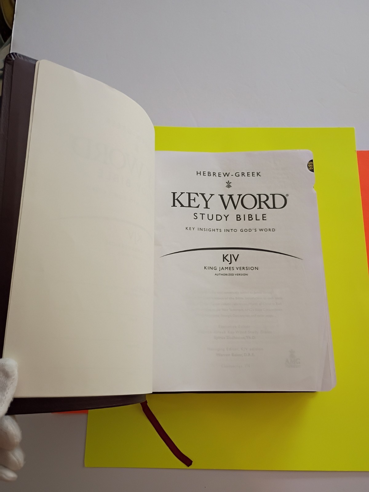 AMG KJV Hebrew-Greek Key Word Study Bible Warren Patrick Baker Bonded Index maps