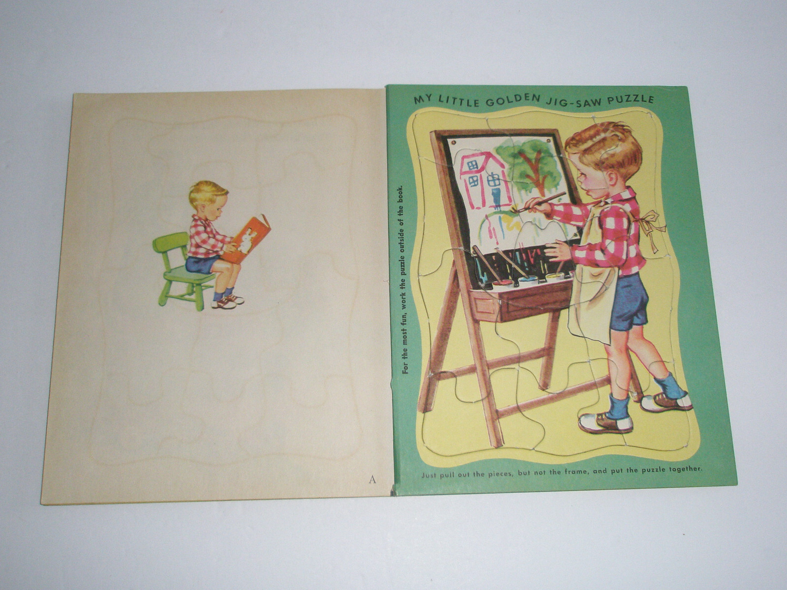 Little Golden Book Jerry At School Complete Puzzle „A“ 1st Edition 1950 #94