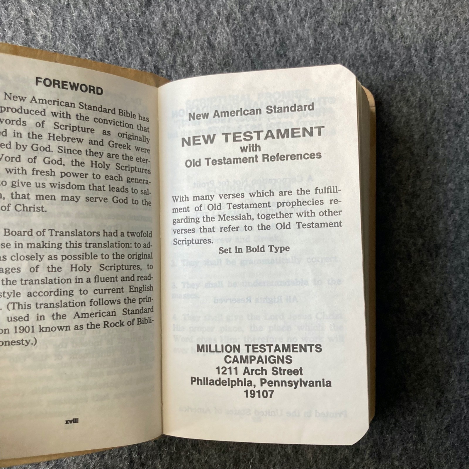 New American Standard New Testament Old Prophecy Edition 5″ Size Pocket 1975