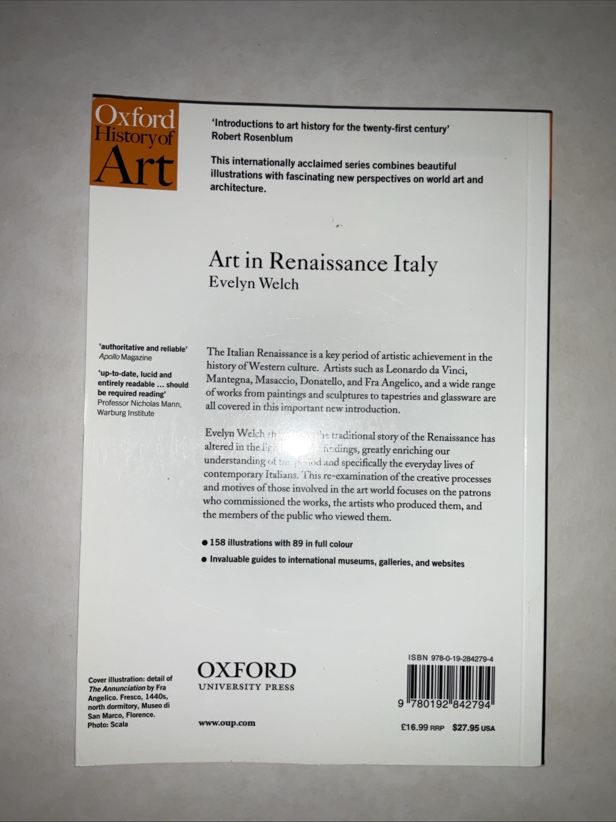Art in Renaissance Italy : 1350-1500 by Evelyn Welch (2001, Uk-Trade Paper)