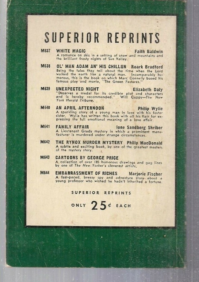 Murder in Mink M645 Military Service Publishing Feb 1945 1st Robert George Dean