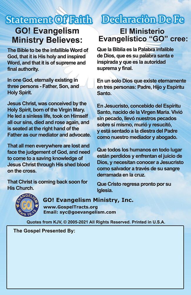 Bible Gospel Tracts: English/Spanish, Pack of 40 in 4 Covers, 20 Pages Each