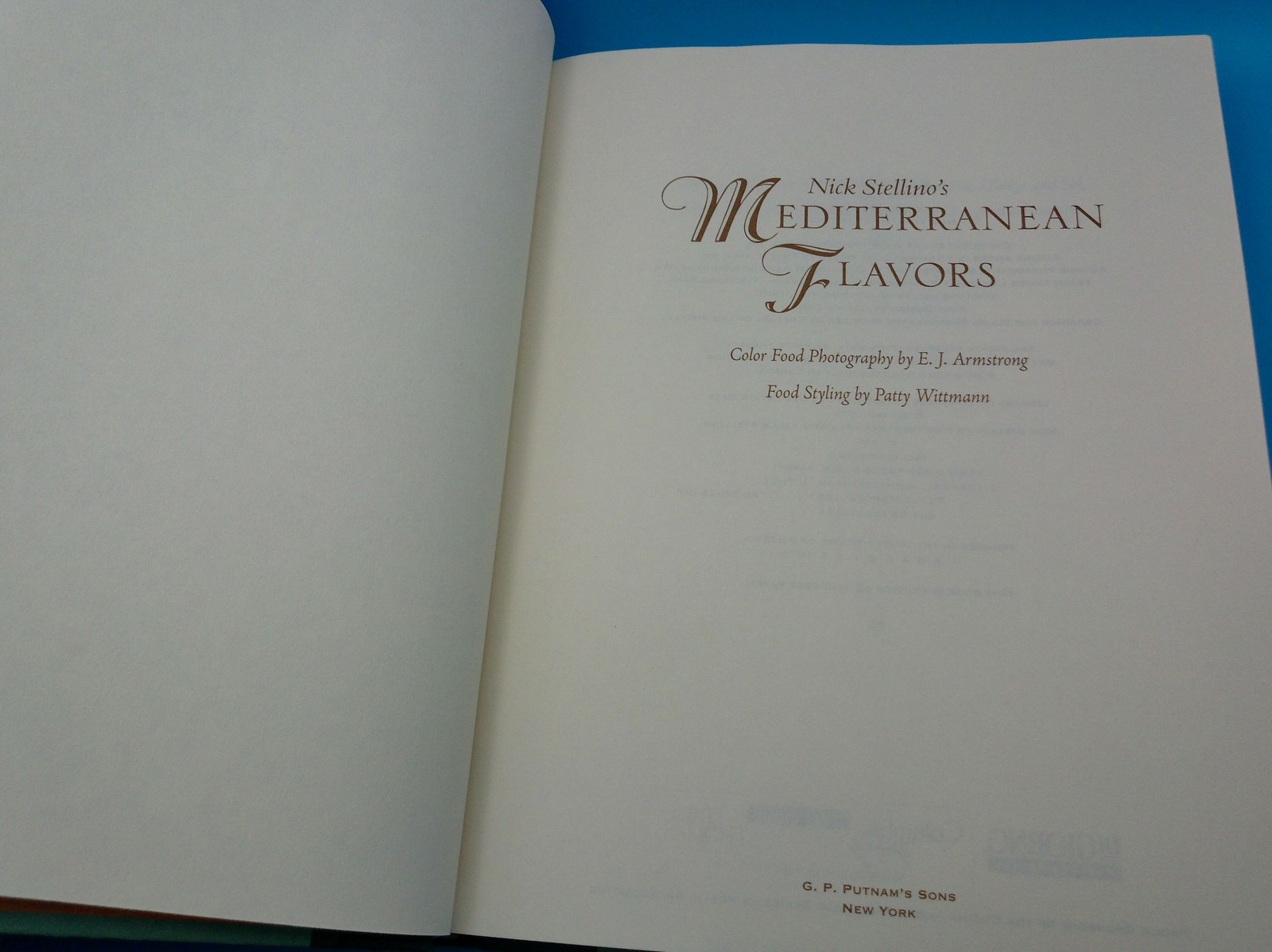 Nick Stellino Mediterranean Flavors Cookbook Hardcover DJ 1997 Book 1st Edition