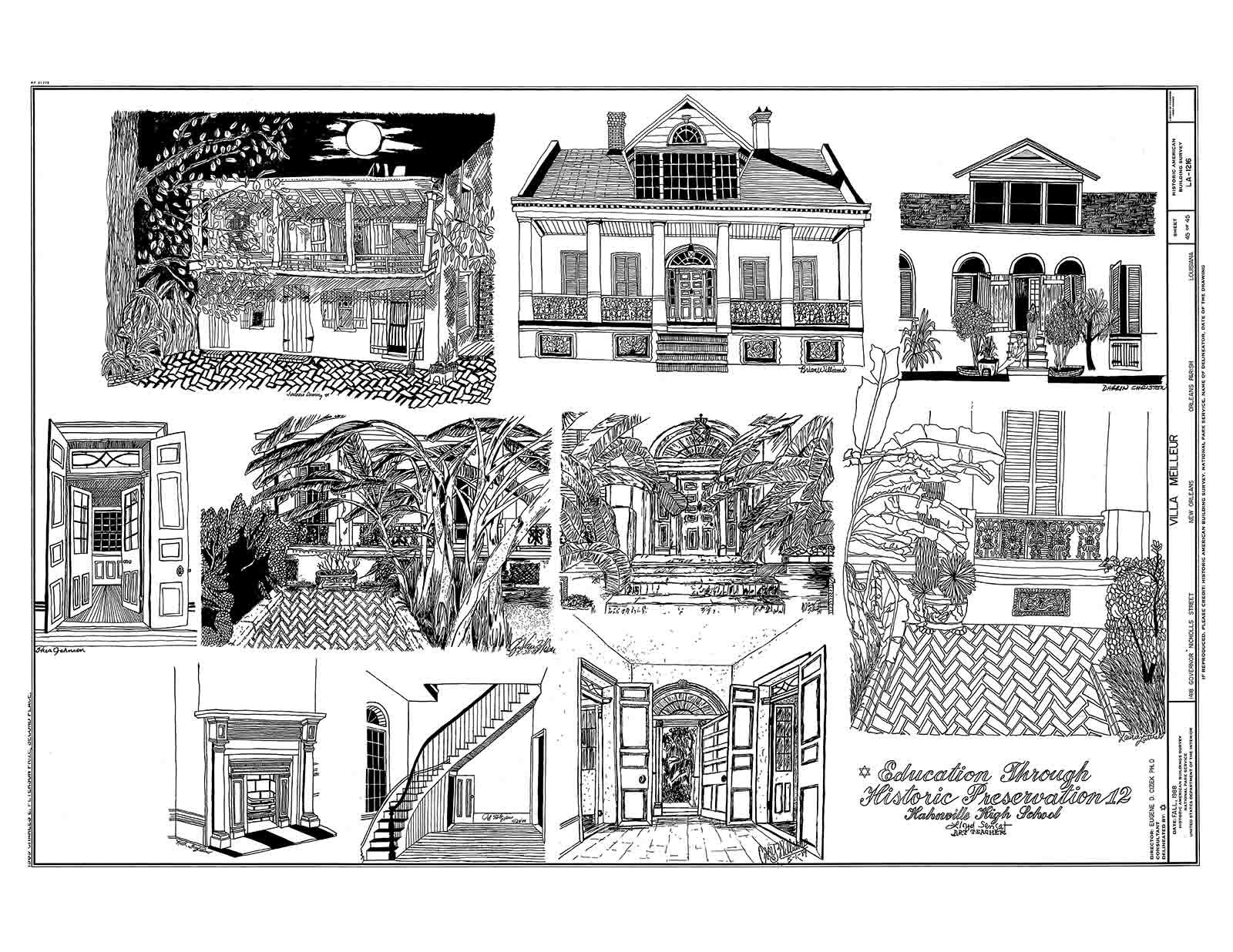 Historic House Plan Drawings of New Orleans – Books 1-5 Full Set – Architecture