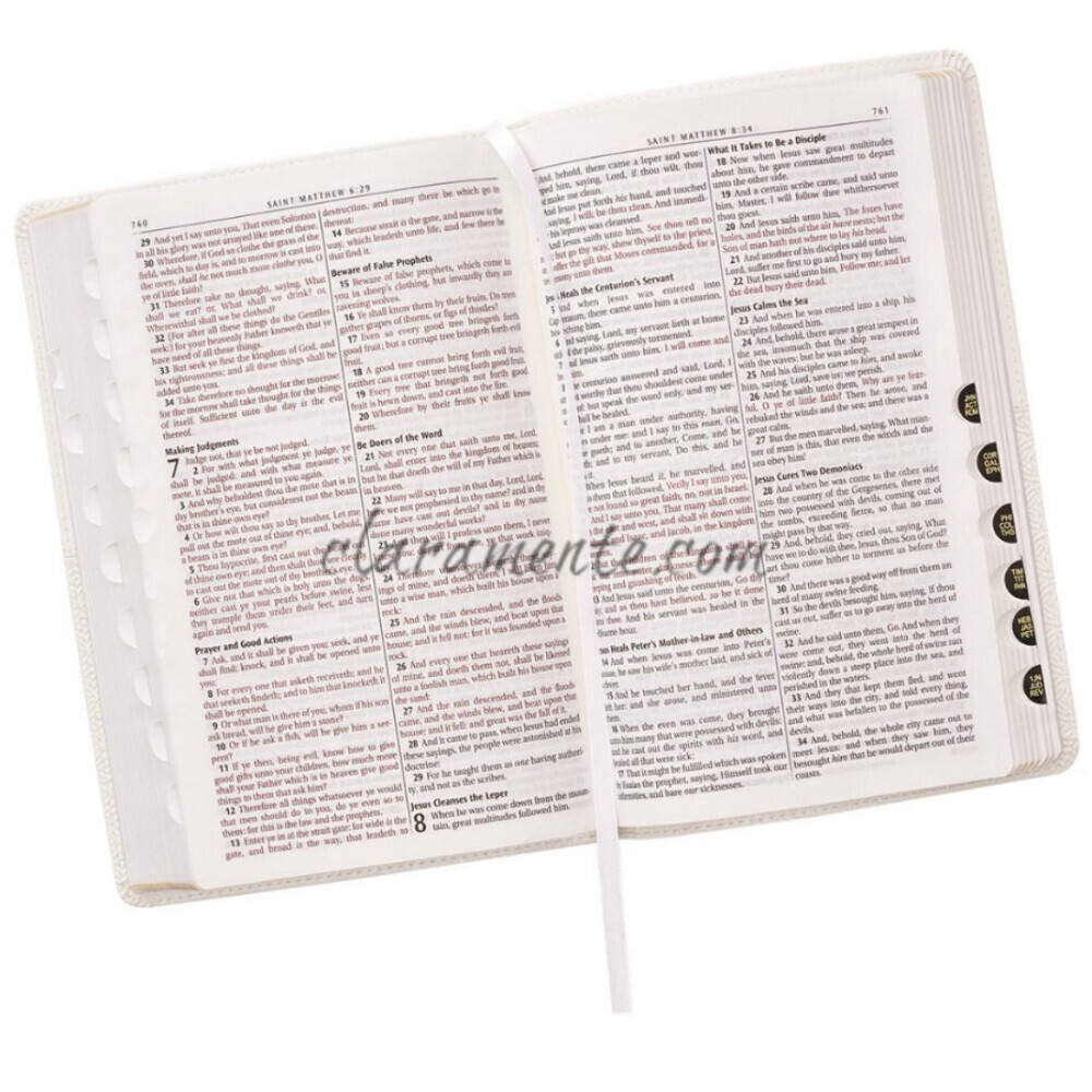 KJV King James Gift Edition Bible white leathertouch with thumb index
