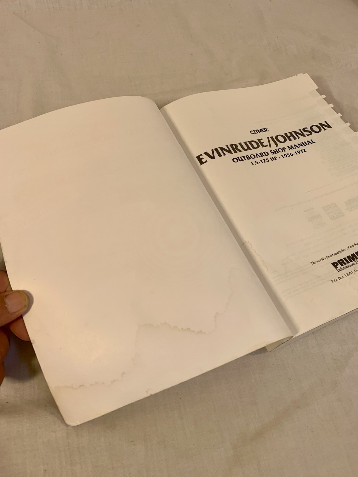 Clymer Evinrude Johnson OFFICIAL Outboard Shop Manual 1.5-125HP 1956-1972 8734