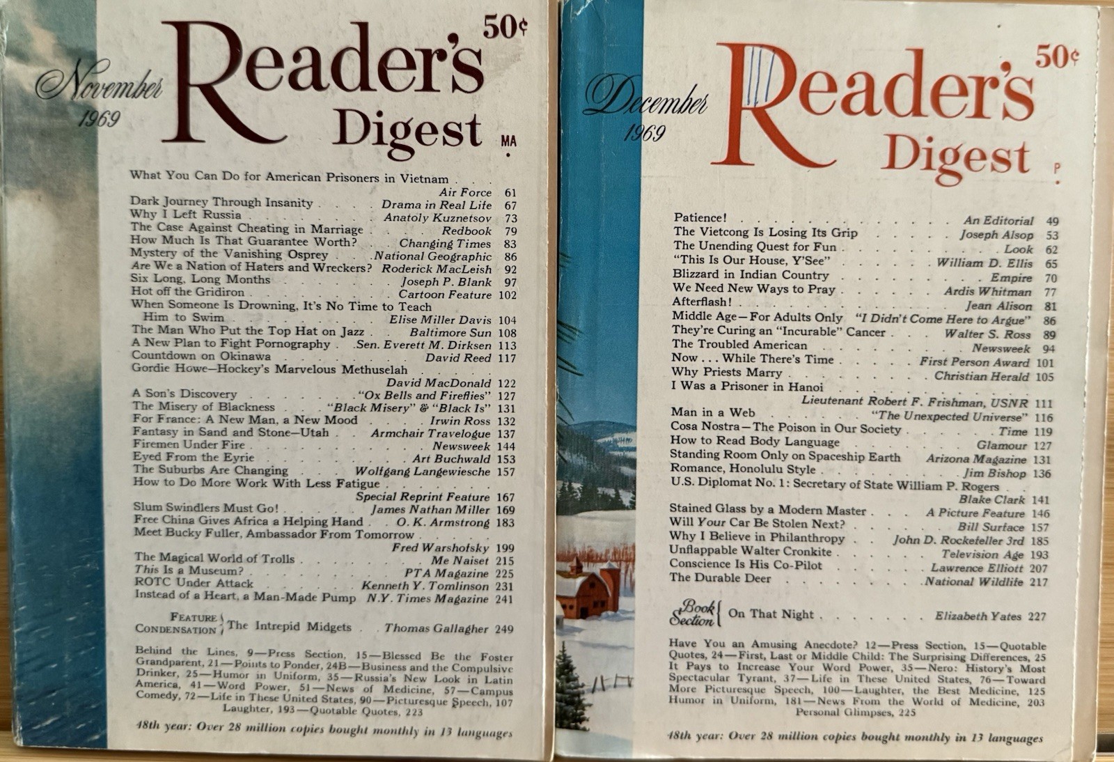 1969 November December (2) READER’S DIGEST MAGAZINE Vintage Ageless Fun Shorts