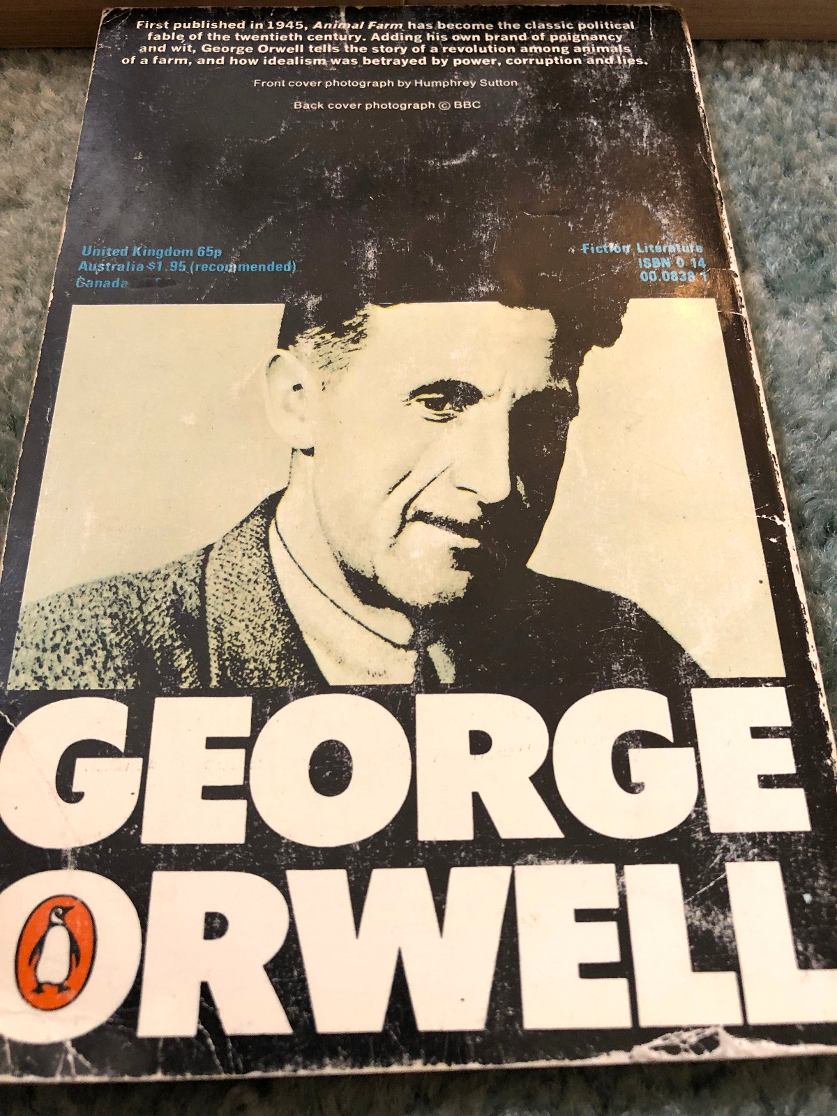 George Orwell books, lot of 3 Penguin UK editions, Animal Farm, Inside the Whale