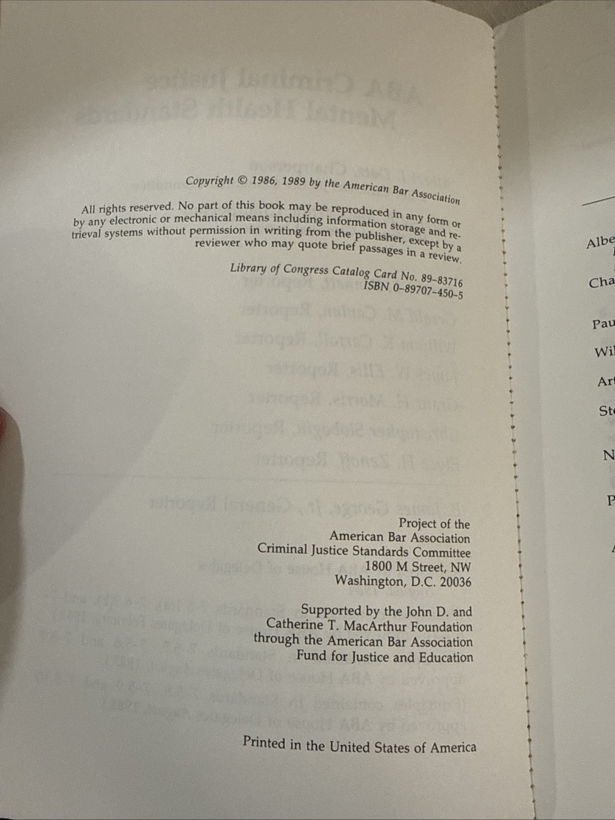 ABA Criminal Justice Health Standards paperback Collectible – EXCELLENT 1989