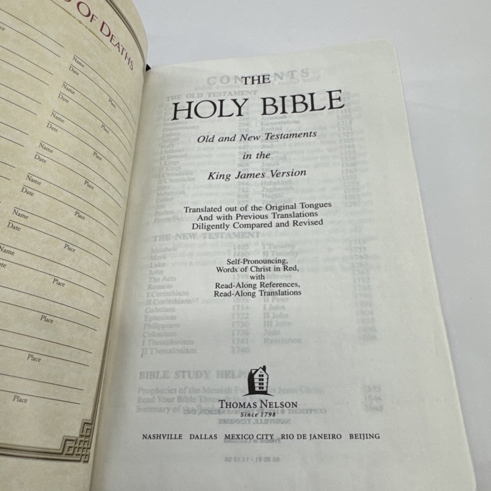 Thomas Nelson Bible KJV GP Reference 0543A Red Letter Self Pronouncing 2 Tone