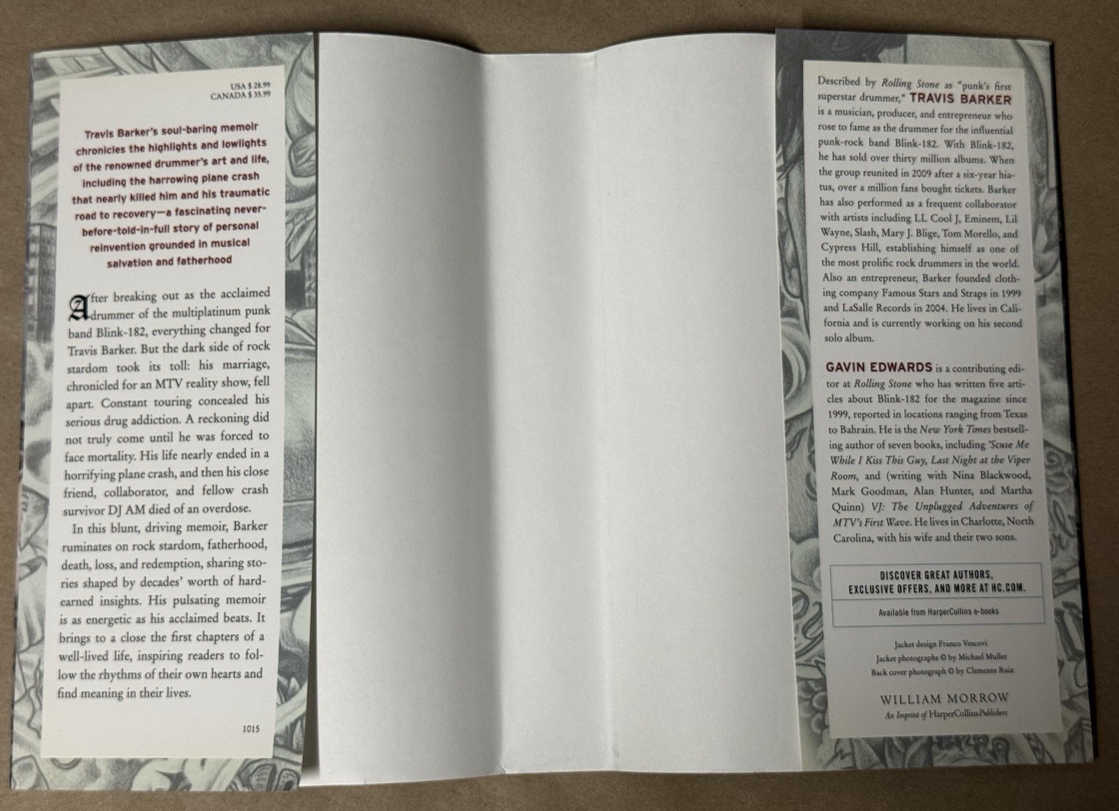 Travis Barker With Gavin Edwards Can I Say Hardcover Book