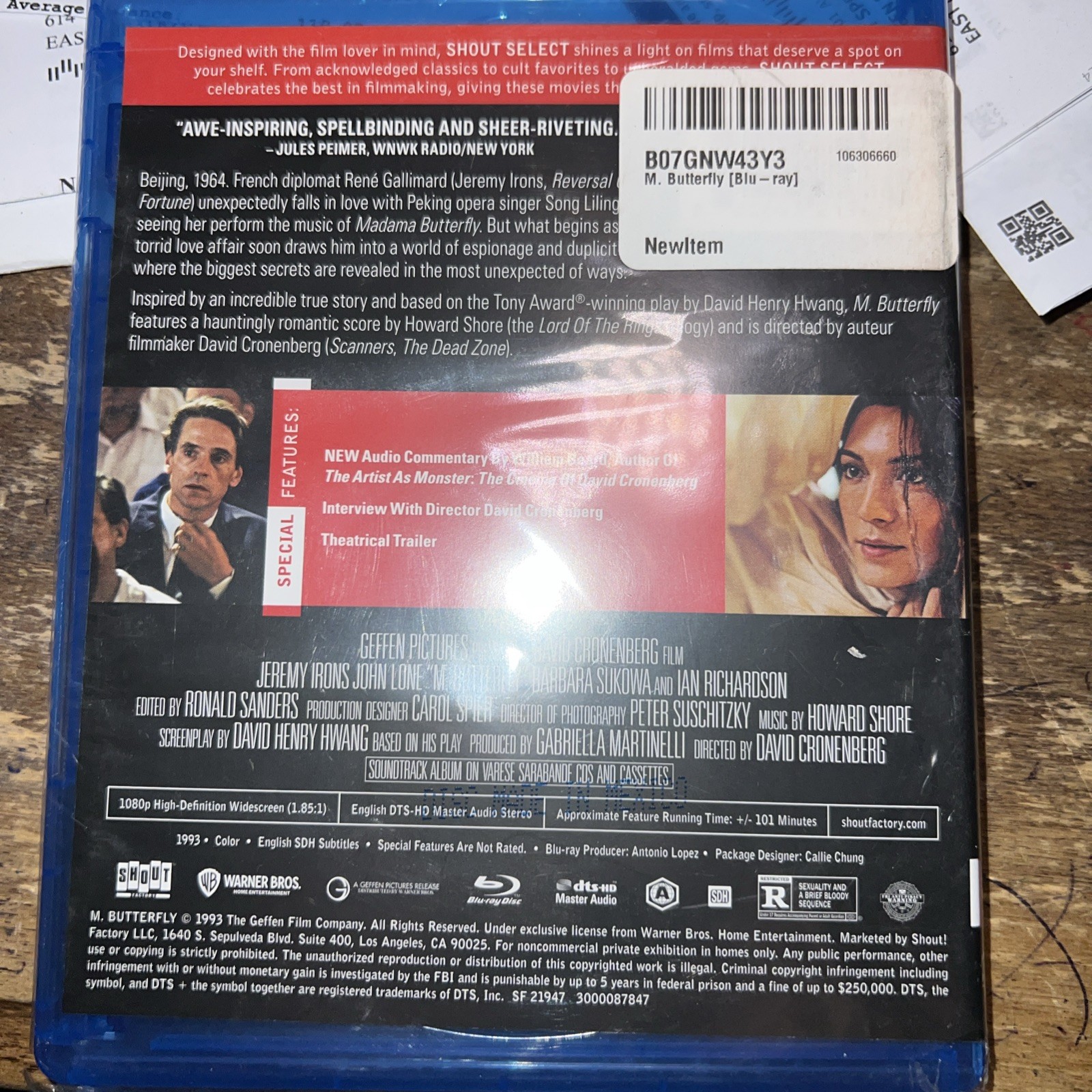 M. Butterfly [Blu-ray] DVD – New Sealed