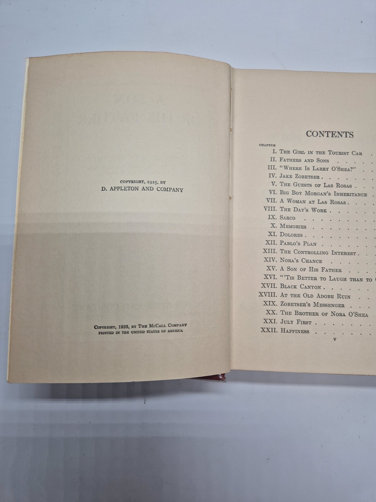 Harold Bell Wright A Son of His Father D. Appleton Hardcover 1925