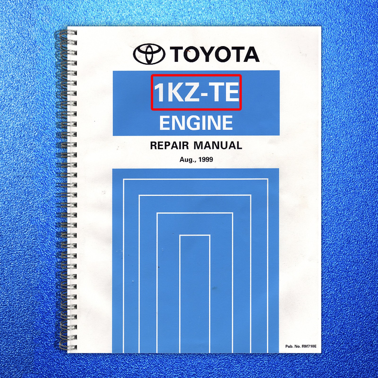 TOYOTA 1KZ-TE Engine Repair Manual 1999 – STEEL WIRE BOUND – PROTECTIVE COVERS