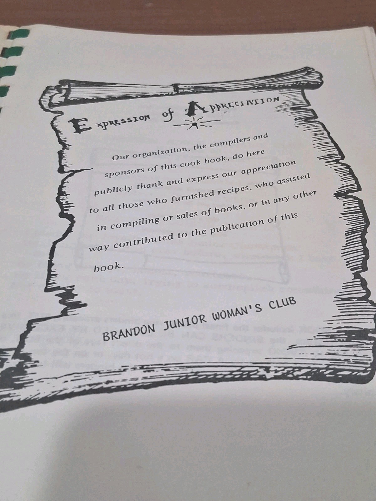 The Brandon Junior Womens Club Favorite Fixens Cookbook 1955-1976 BRANDON FL.