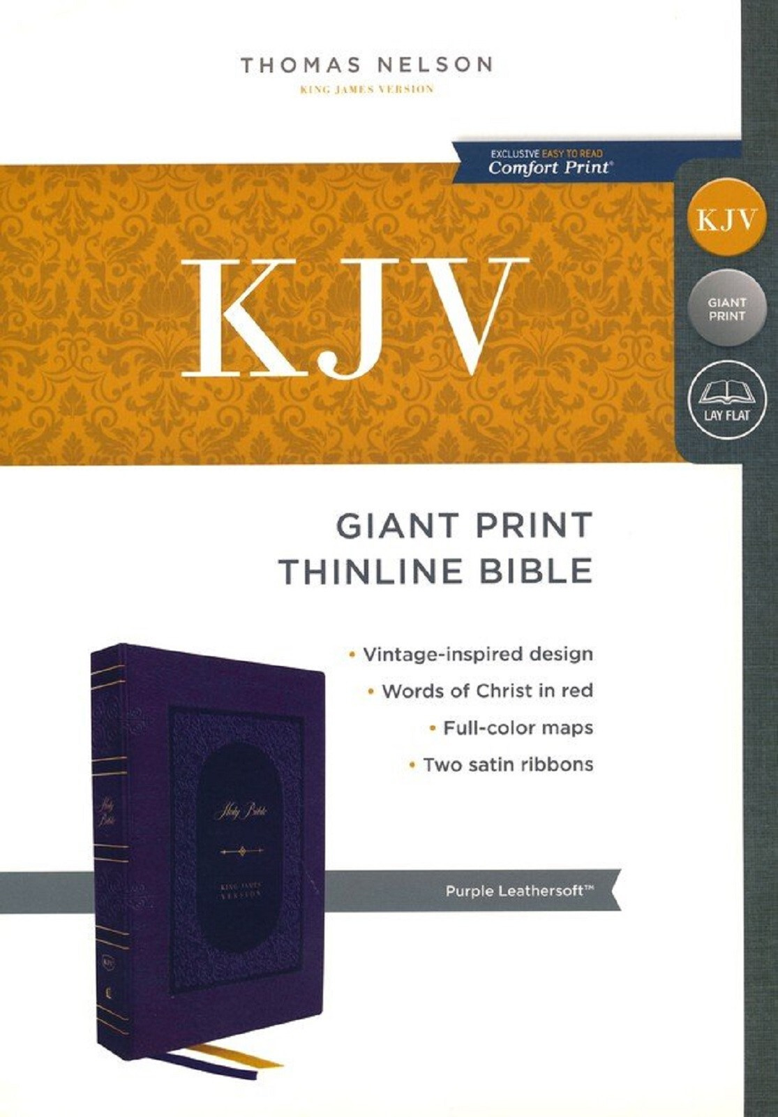 KJV Bible Giant Print Thinline Bible Leathersoft Purple BRAND NEW in Shrink Wrap