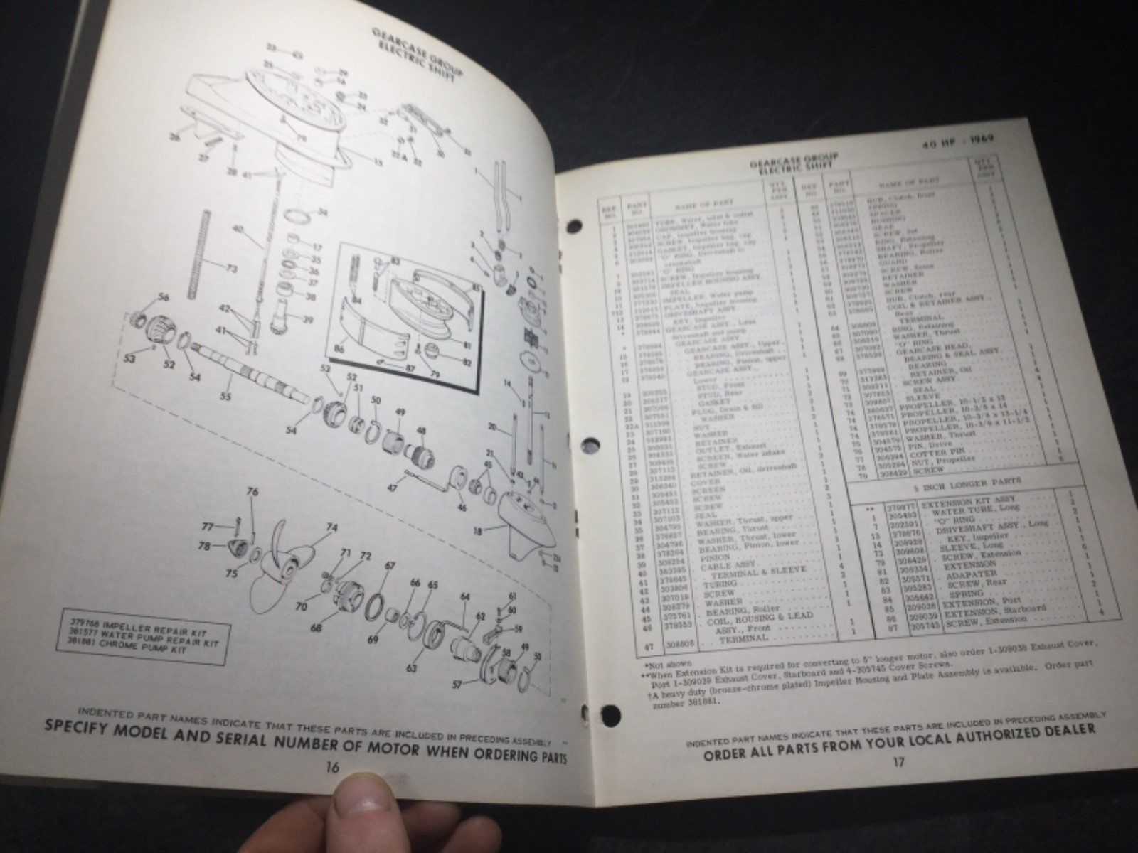 1969 Johnson & Evinrude 40 HP Lark Parts Manual 40ES69R 40ESL69R 40972R 40973R
