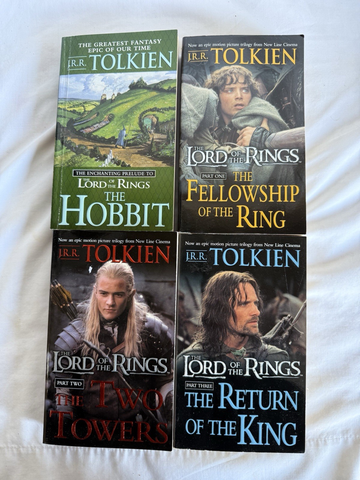 The Lord of the Rings Trilogy + The Hobbit Del Rey JRR Tolkien Movie New Line