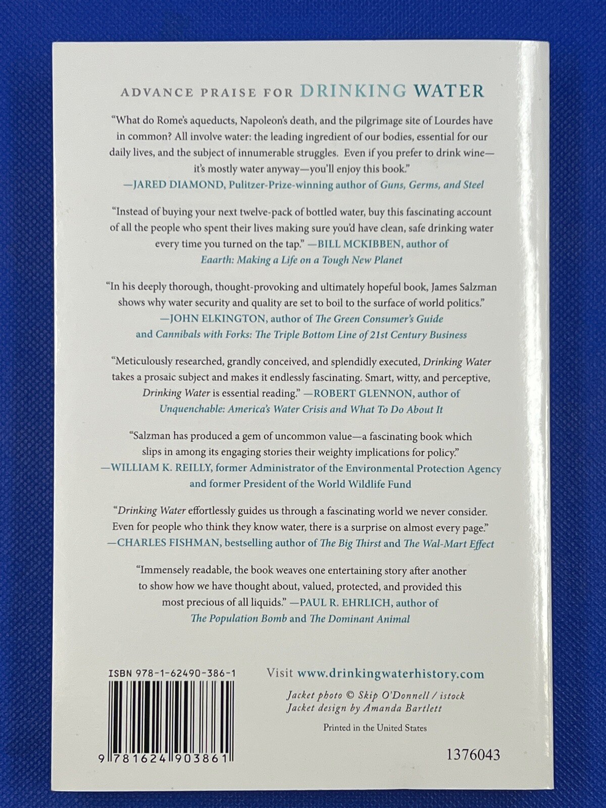 Drinking Water: A History by James Salzman Paperback 2012