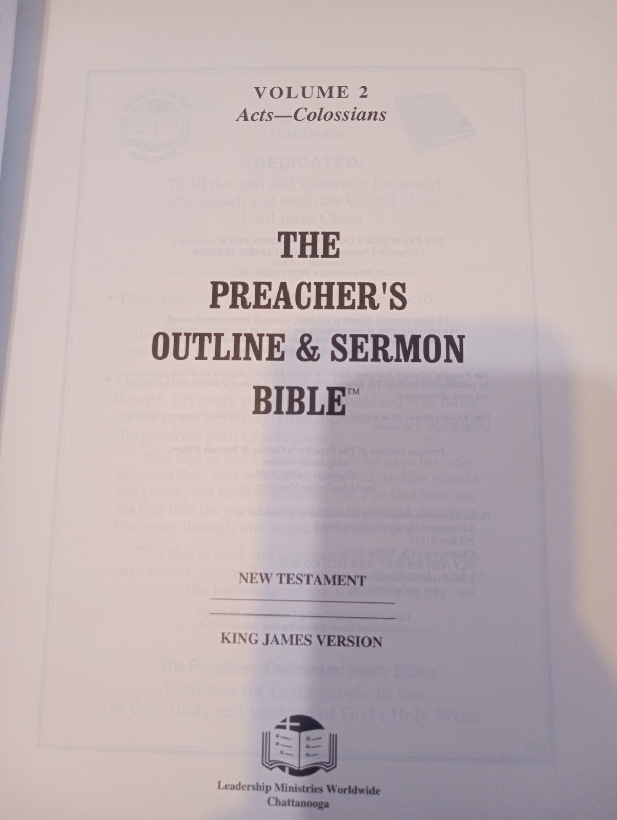 The Preacher’s Outline & Sermon Bible—KJV—-3 Volume Set—-NO SLIPCASE