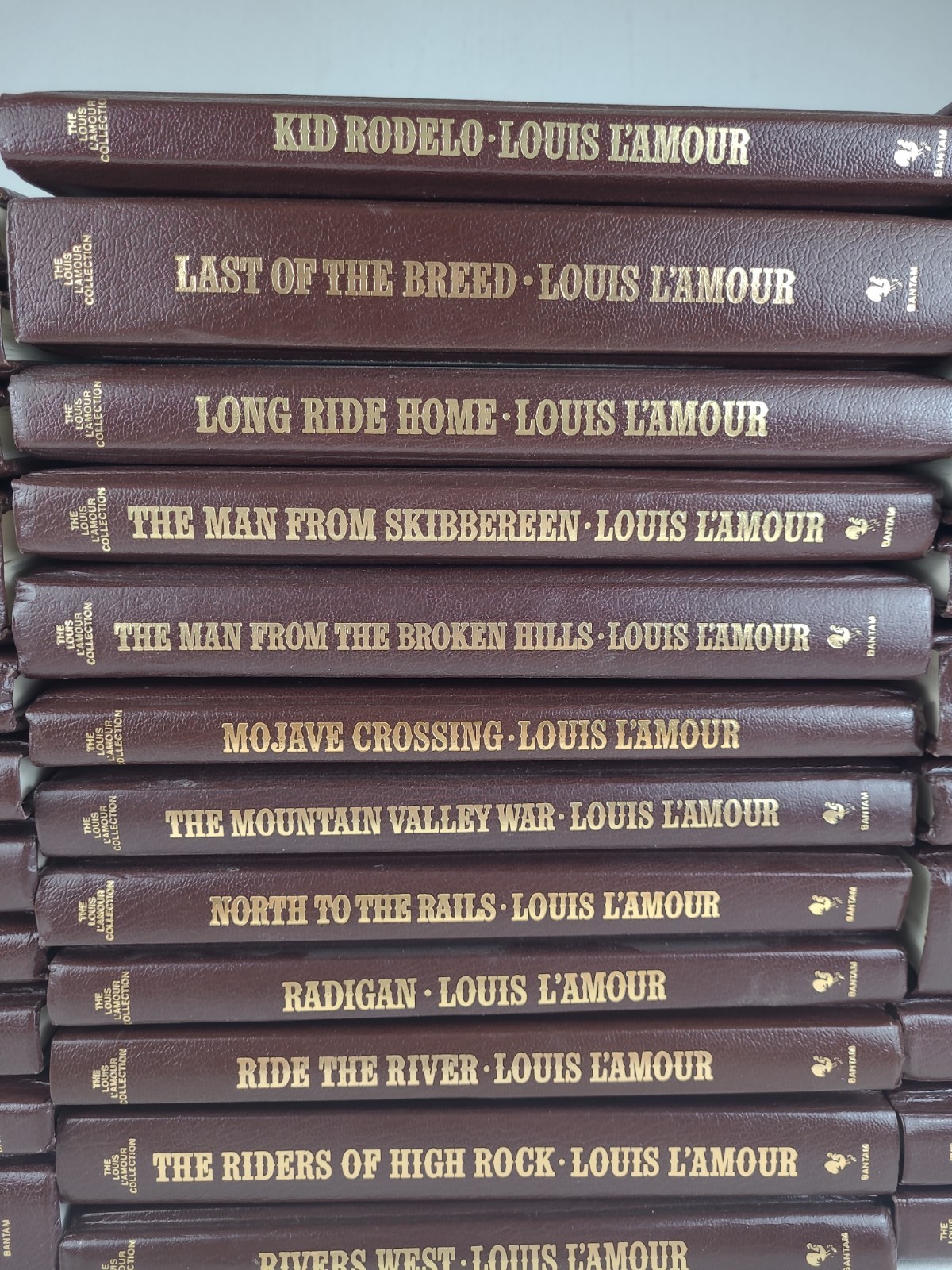 Lot Of 34 Louis L’amour Leatherette Collection Bantam Books HC 1980s-90s