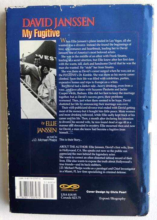 David Janssen: My Fugitive by Ellie Janssen, Hard Cover w/ DJ, 1994 1st Printing